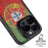 Portuguese Flag Dark Wood iPhone 14 Pro Kickstand Case